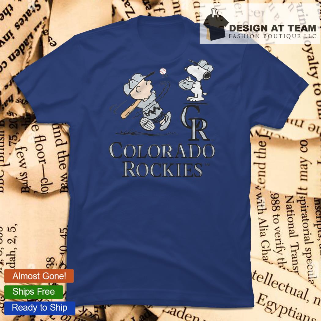 Peanuts Charlie Brown And Snoopy Playing Baseball Colorado Rockies T-shirt,  hoodie, sweater, long sleeve and tank top