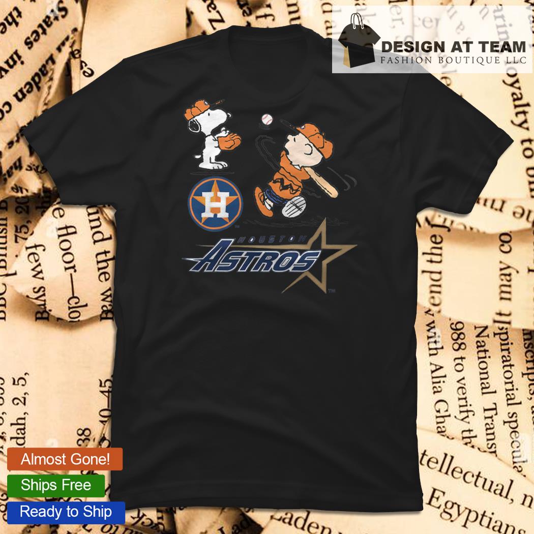 Peanuts Charlie Brown And Snoopy Playing Baseball Houston Astros T