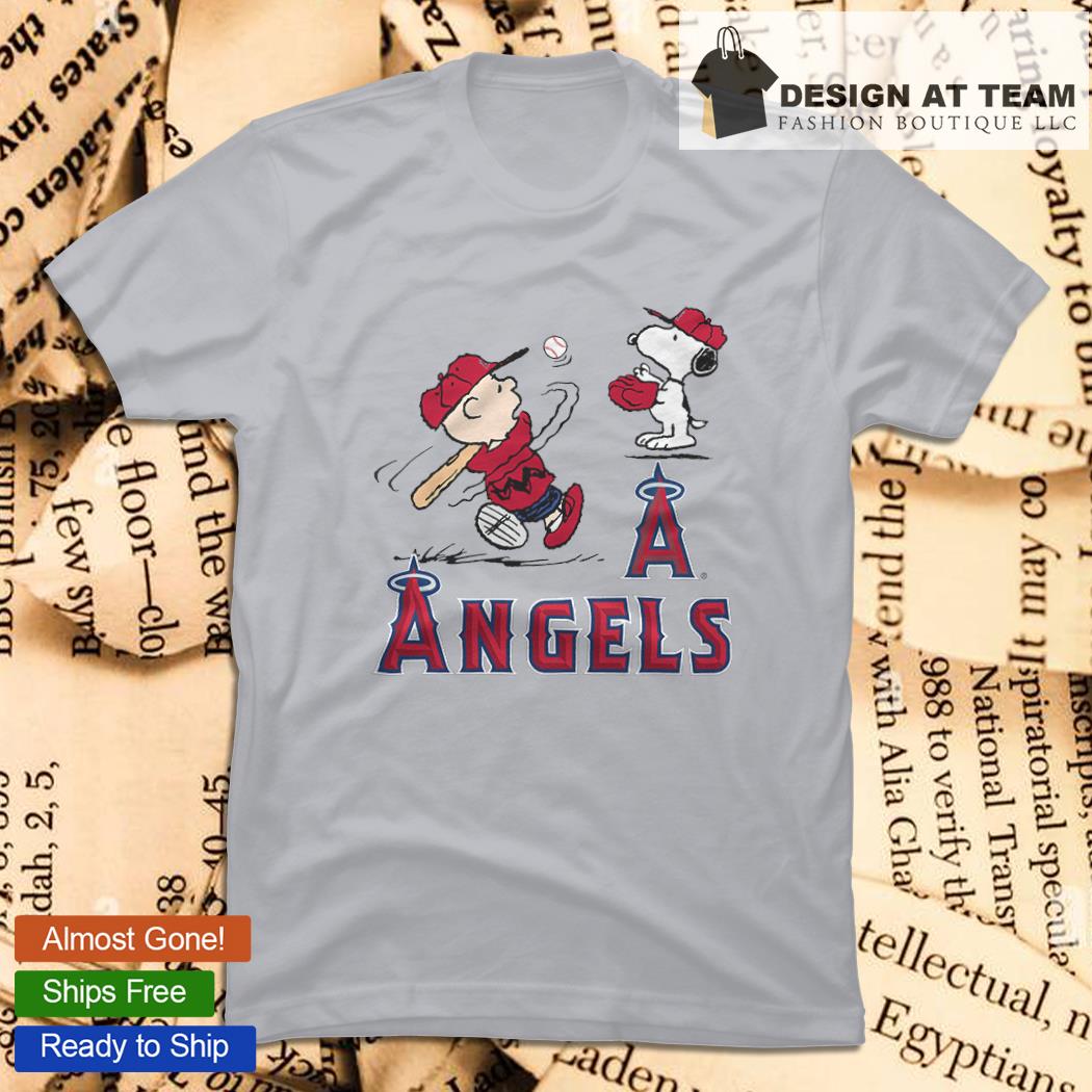 Peanuts Charlie Brown And Snoopy Playing Baseball Los Angeles Angels T-shirt,  hoodie, sweater, long sleeve and tank top