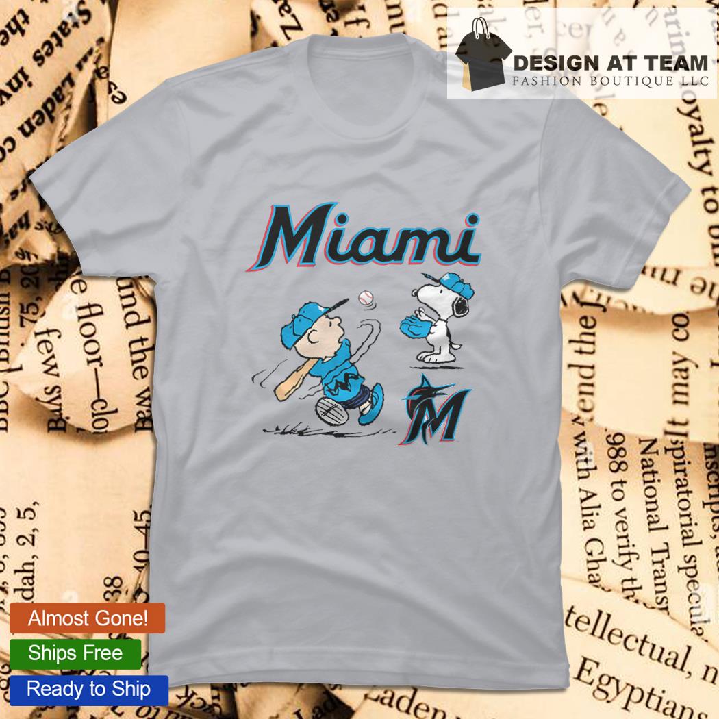 Peanuts Charlie Brown And Snoopy Playing Baseball Miami Marlins shirt,  hoodie, sweater, long sleeve and tank top