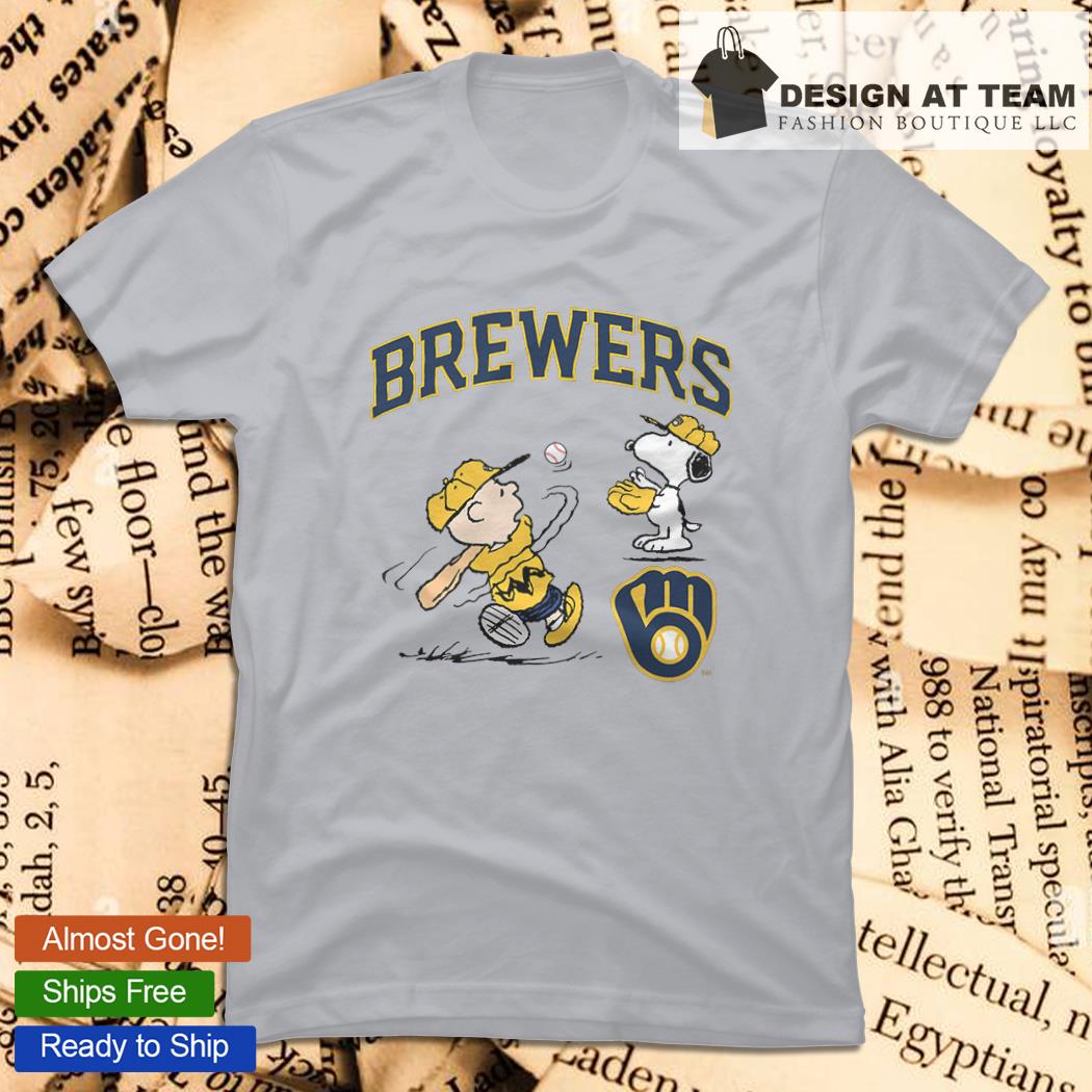 Peanuts Charlie Brown And Snoopy Playing Baseball Milwaukee Brewers shirt,sweater,  hoodie, sweater, long sleeve and tank top