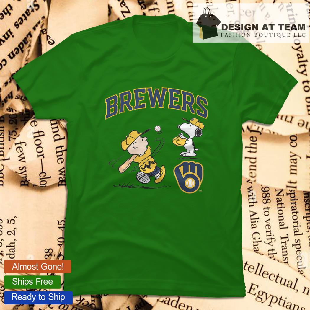 Peanuts Charlie Brown And Snoopy Playing Baseball Milwaukee Brewers Shirt,  hoodie, longsleeve, sweatshirt, v-neck tee