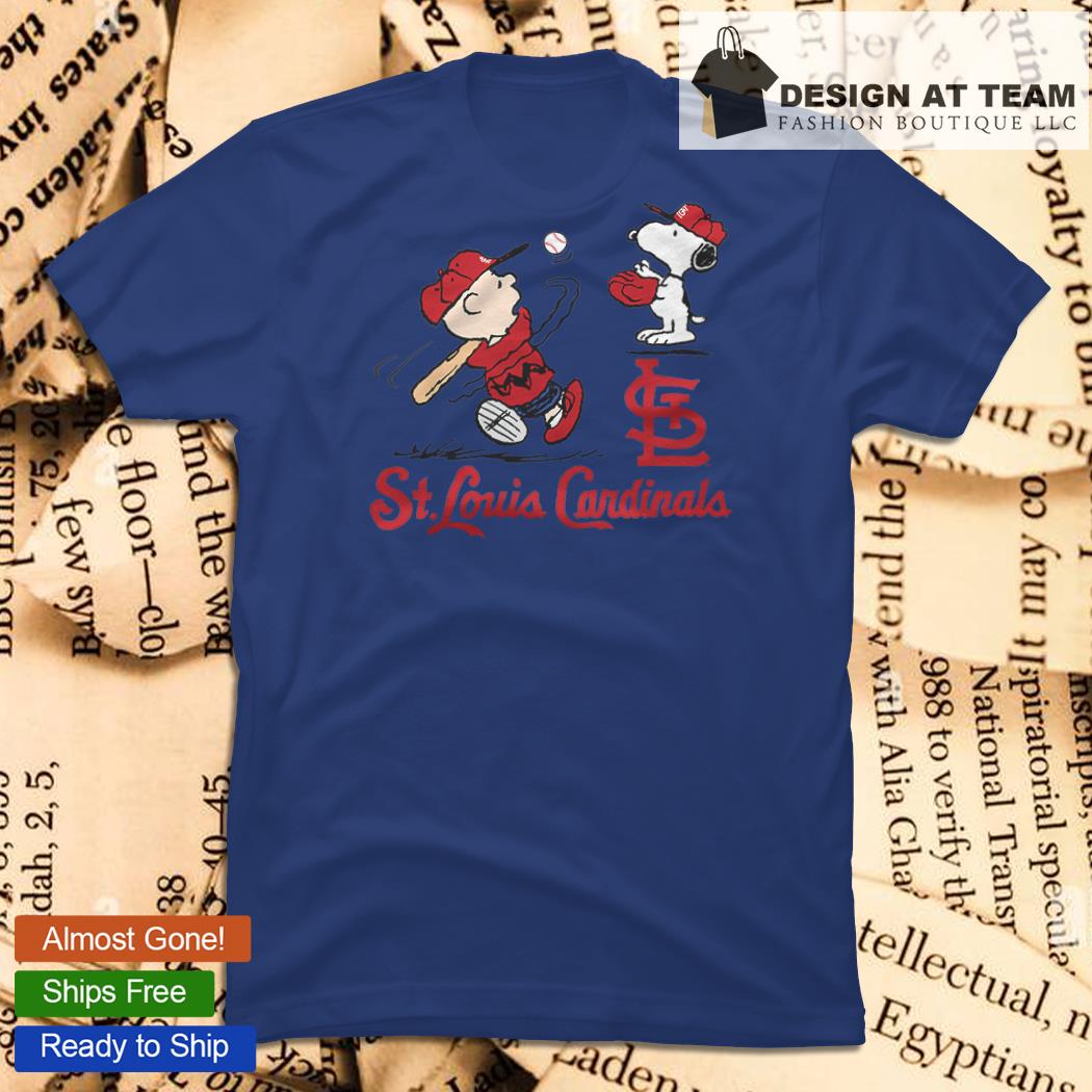 St Louis Cardinals Let's Play Baseball Together Snoopy MLB Women's T-Shirt 