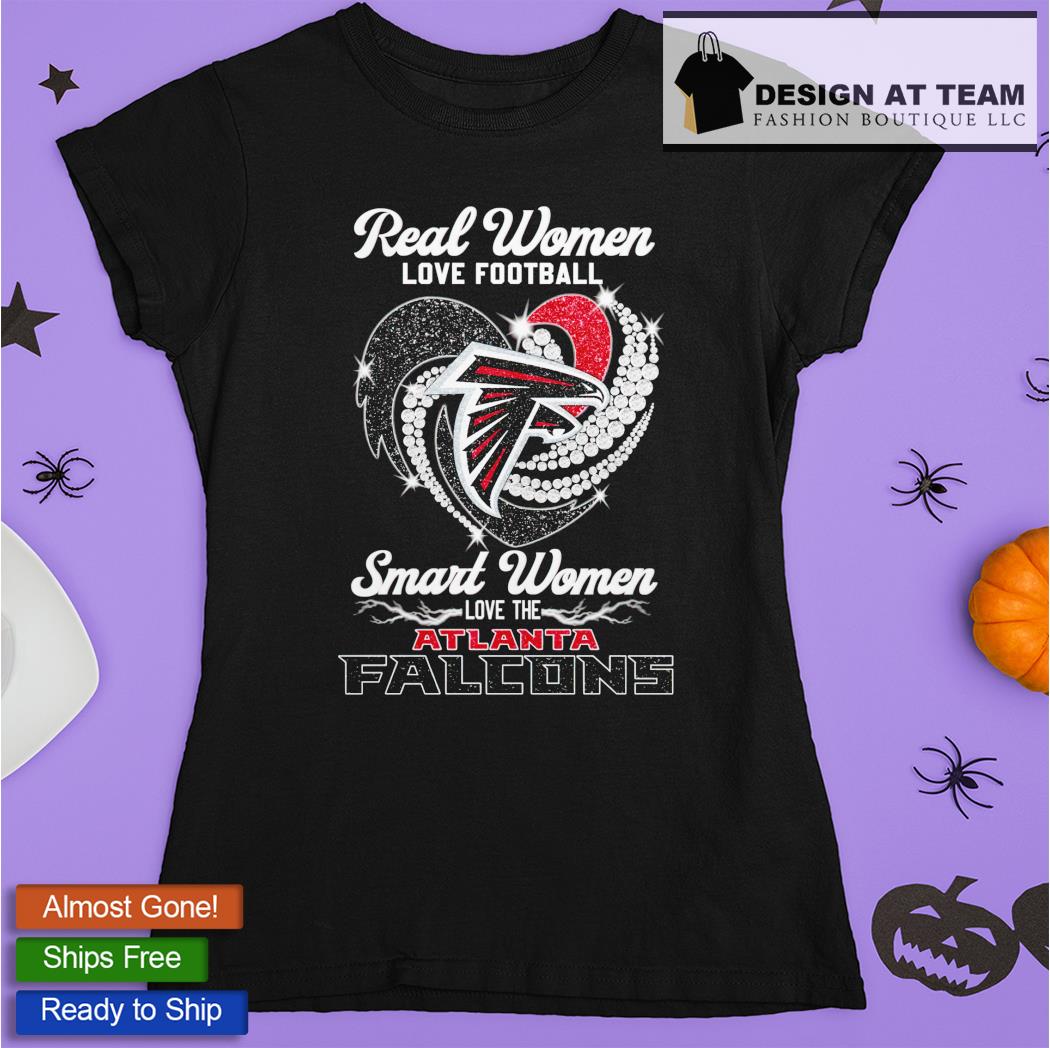 Real Women Love Football Smart Women Love Atlanta Falcons Diamond Heart  2023 shirt, hoodie, sweater, long sleeve and tank top