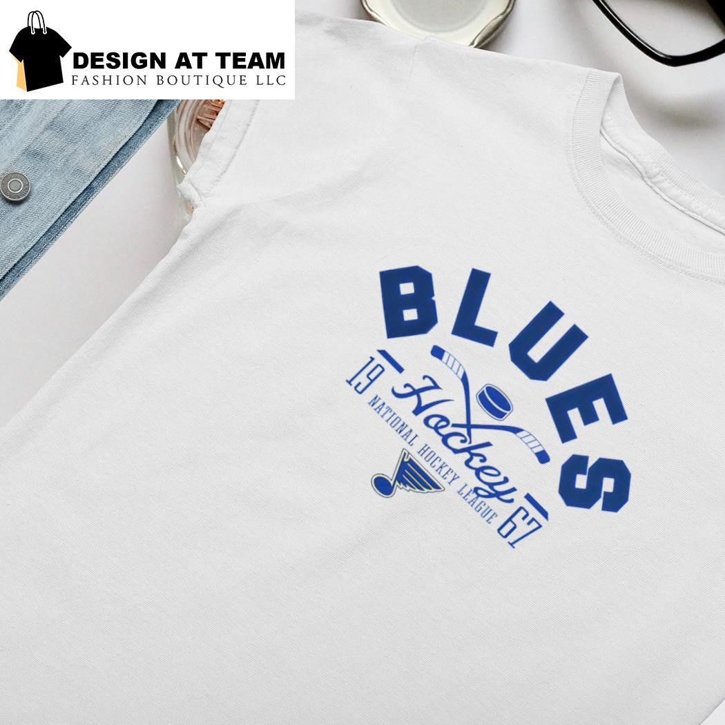 Men's Starter White St. Louis Blues Half Puck T-Shirt Size: Medium