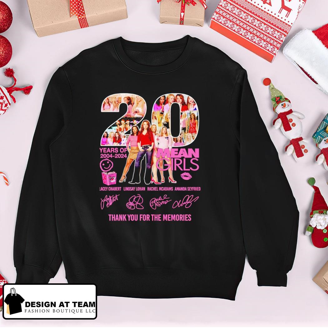 Mean Girls 20 Years of 2004-2024 signature thank you for the memories shirt,  hoodie, sweater, long sleeve and tank top