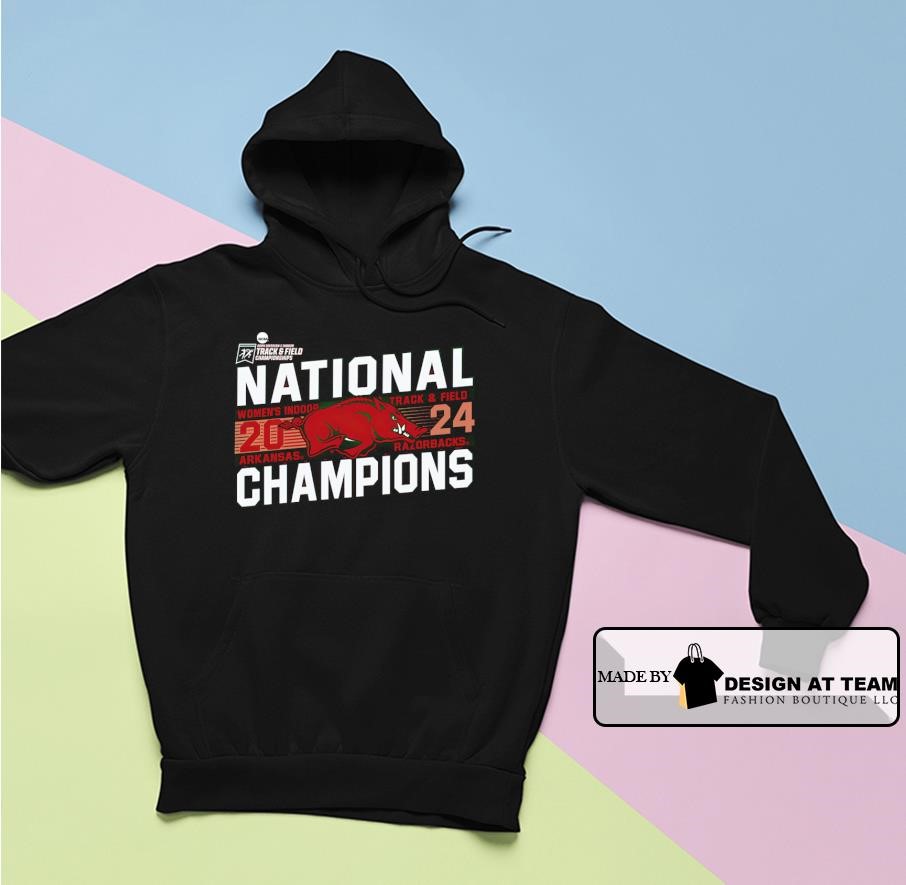 Arkansas Razorbacks Blue 84 Unisex 2024 NCAA indoor track field national champions hoodie