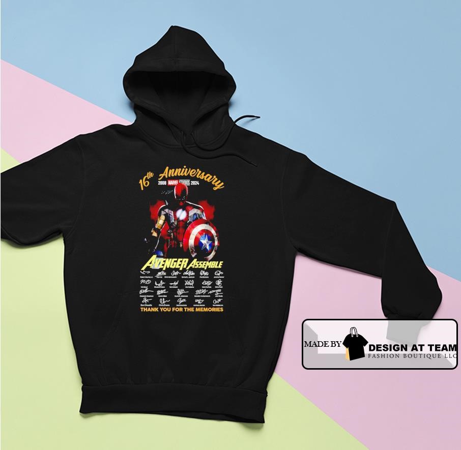Avenger Assemble 16th Anniversary 2008-2024 thank you for the memories hoodie