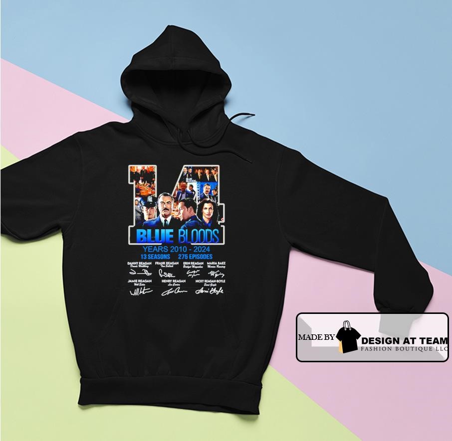 Blue Bloods 14 years of 2010-2024 signatures shirt hoodie