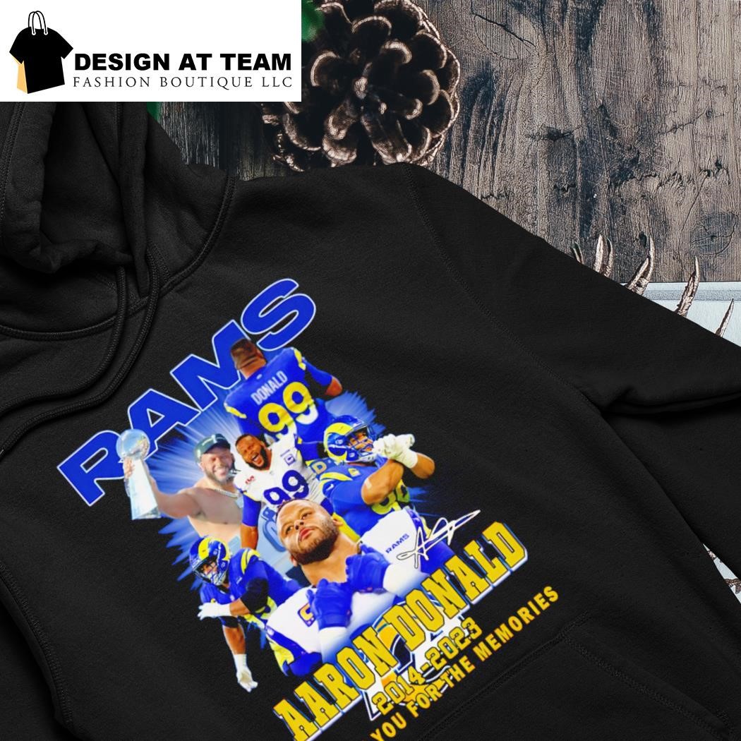 Rams Aaron Donald signature 2014-2023 thank you for the memories hoodie