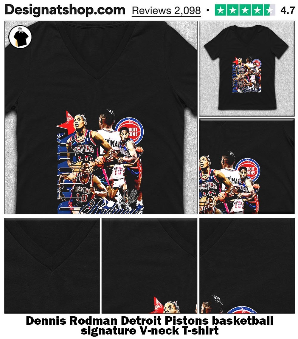 Dennis Rodman Detroit Pistons basketball signature shirt Dennis Rodman Detroit Pistons basketball signature shirt