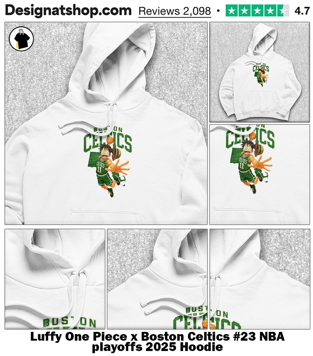 Official Luffy One Piece x Boston Celtics #23 NBA playoffs 2025