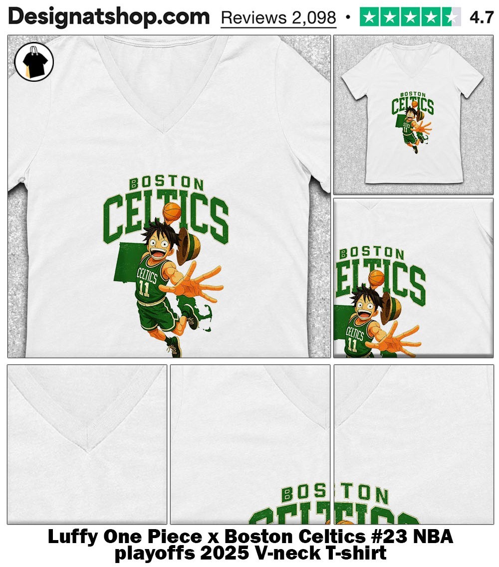 Official Luffy One Piece x Boston Celtics #23 NBA playoffs 2025