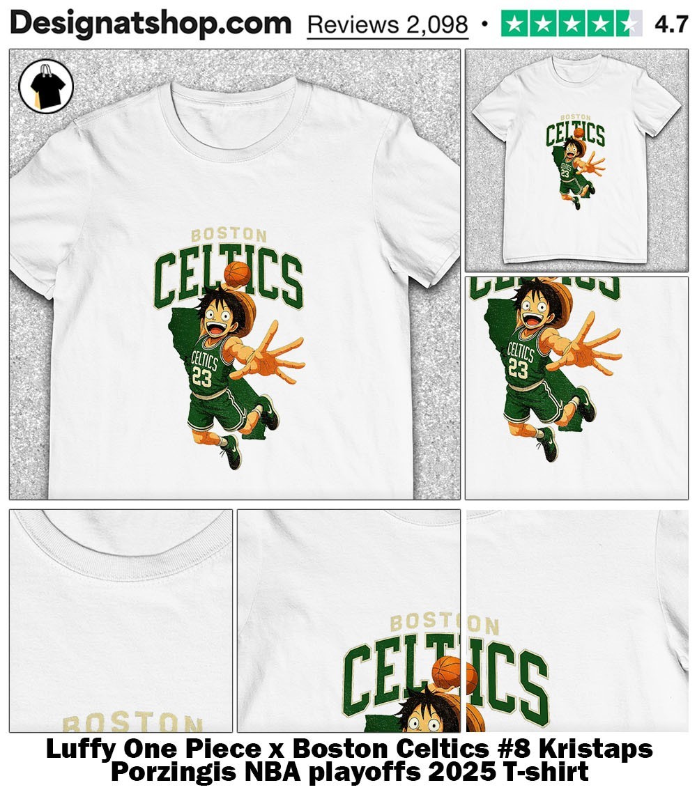 Official Luffy One Piece x Boston Celtics #8 Kristaps Official Luffy One Piece x Boston Celtics #8 Kristaps