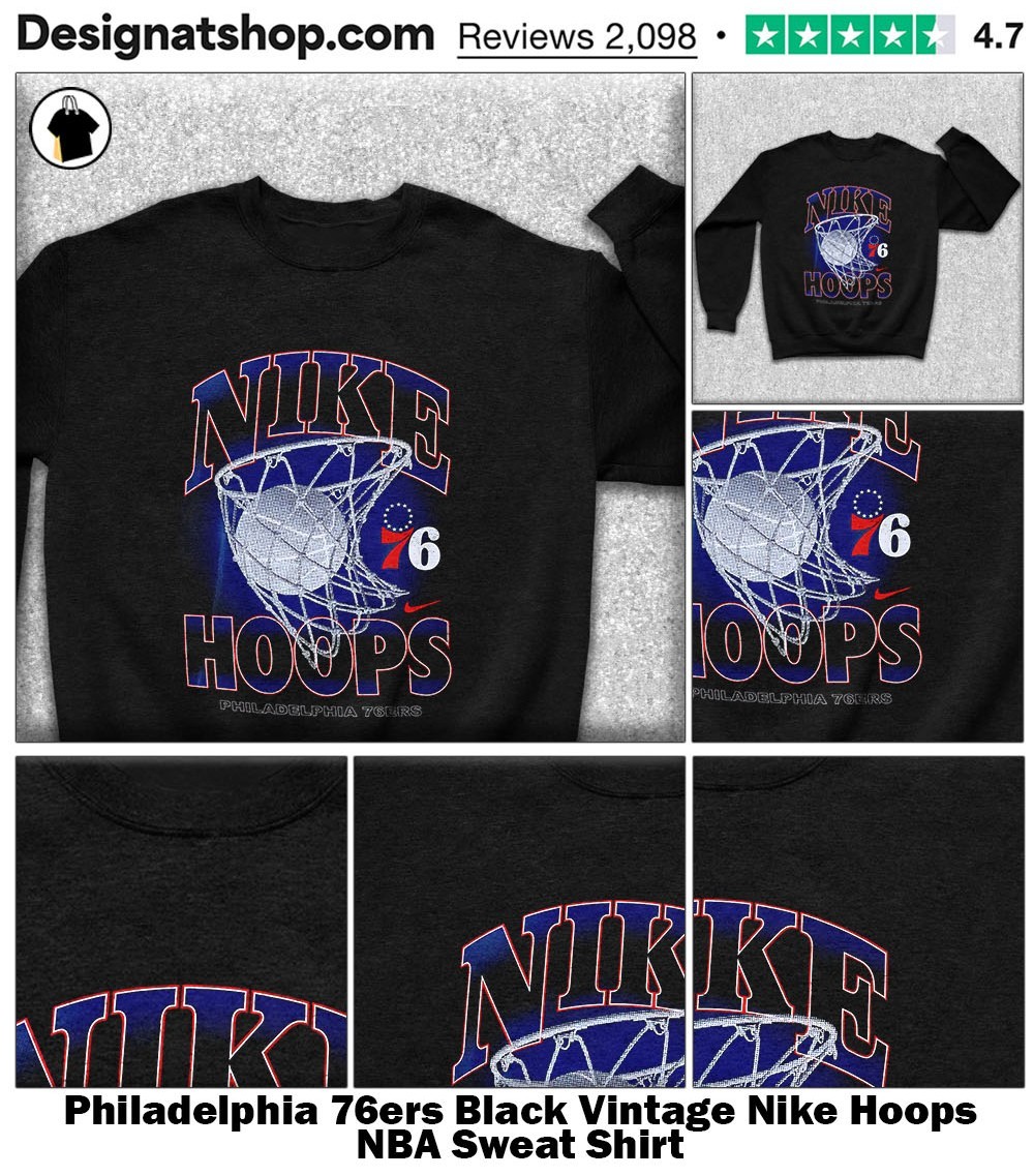 Philadelphia 76ers Black Vintage Nike Hoops NBA shirt