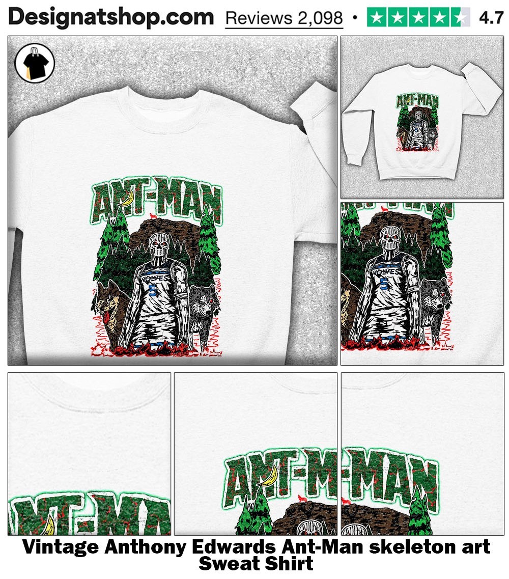 Vintage Anthony Edwards Ant-Man skeleton art shirt, hoodie