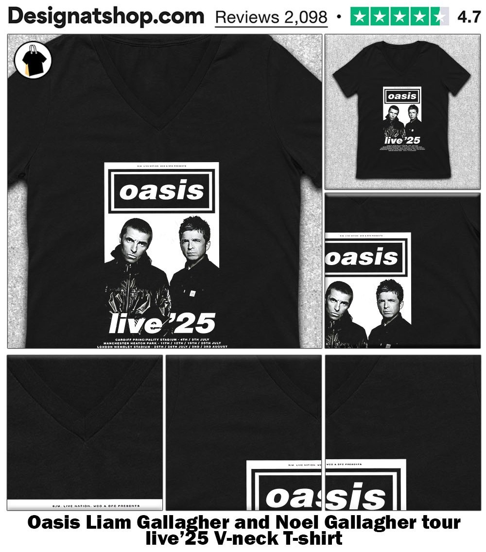 Oasis Liam Gallagher and Noel Gallagher tour live'25 shirt
