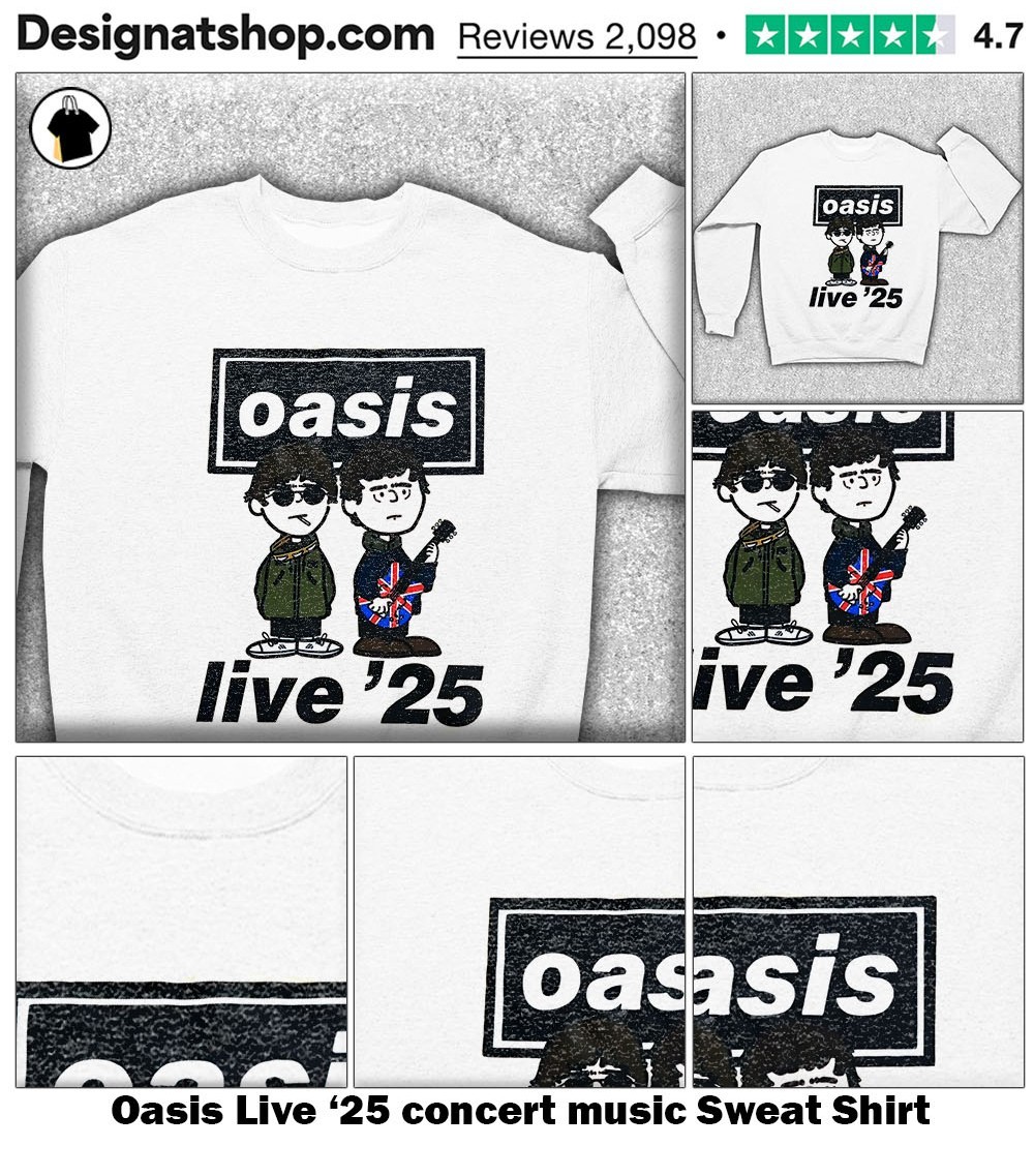 oasis live '25 スウェット Paper Cut Out Photo Oasis Live '25 Cut Out Photo Tour T-Shirt - collectionpostertour