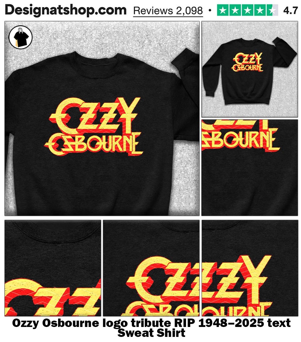 Ozzy Osbourne logo tribute RIP 1948–2025 text shirt, hoodie