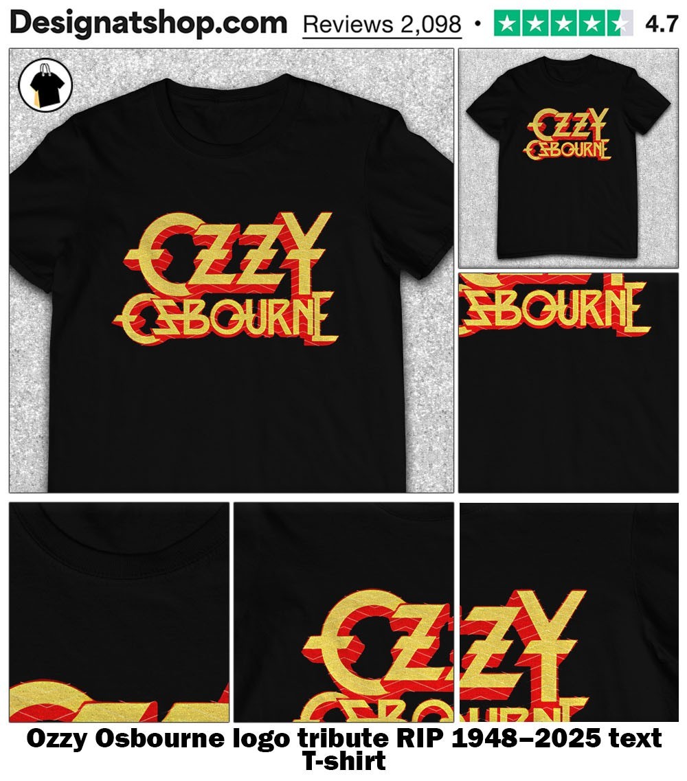 Ozzy Osbourne logo tribute RIP 1948–2025 text shirt, hoodie