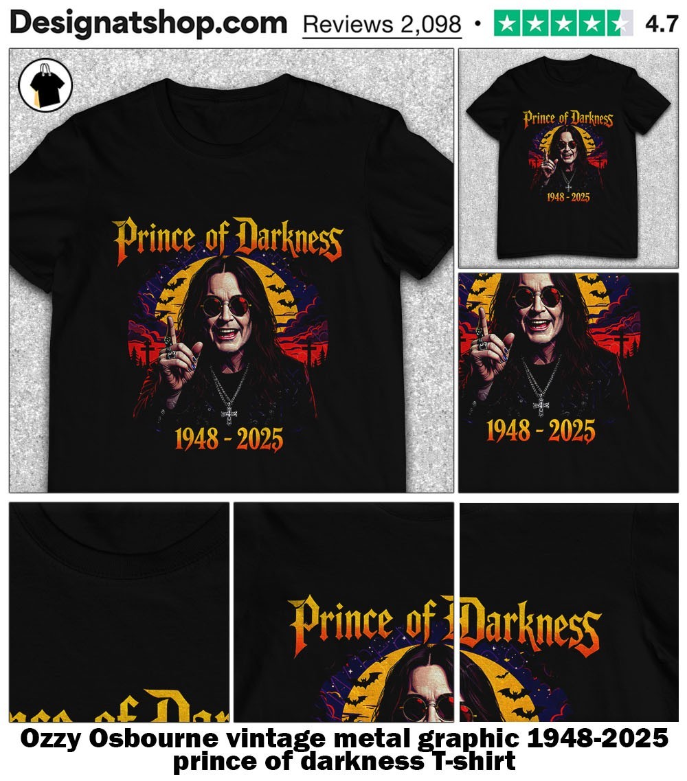 Ozzy Osbourne vintage metal graphic 1948-2025 prince of