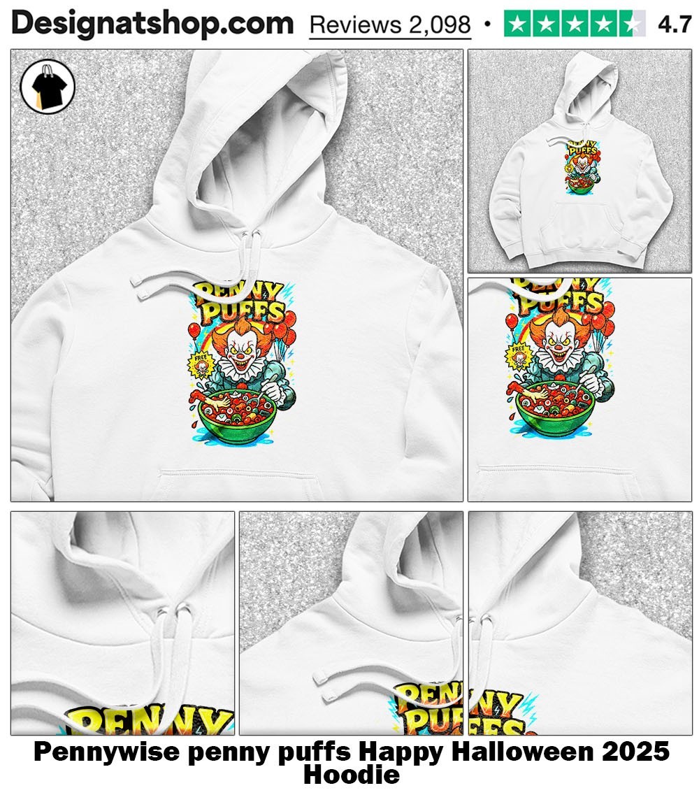 Pennywise penny puffs Happy Halloween 2025 shirt, hoodie