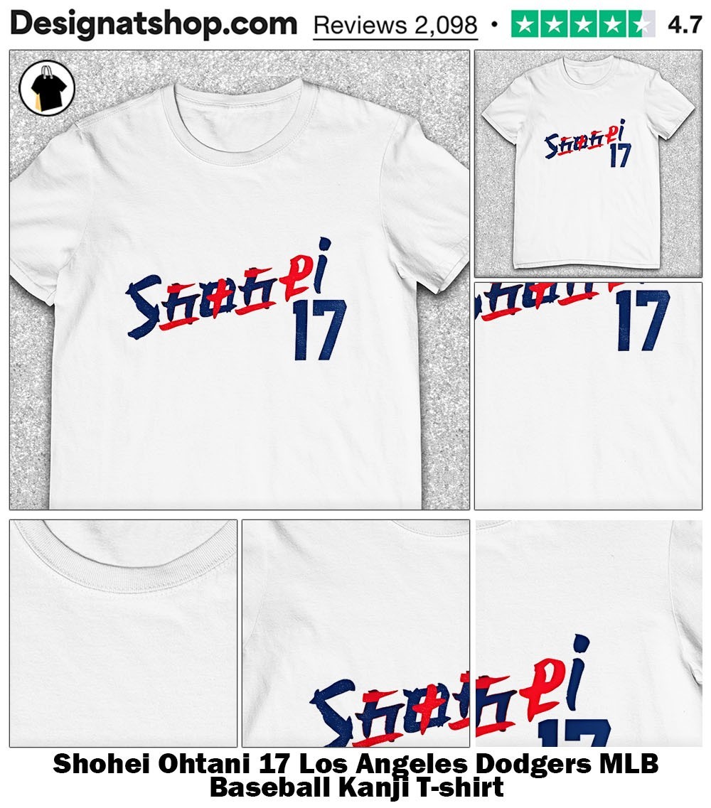 Tシャツ・カットソー Los Angeles Dodgers Shohei Ohtani #17 White  T-Shirt Shohei Otani Dodgers T-shirt number 17 size L white new with