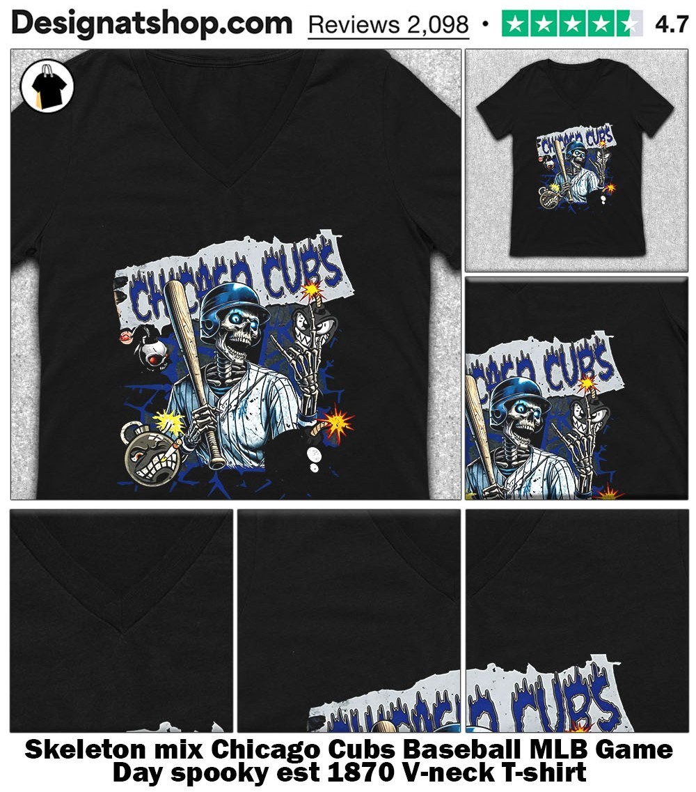 Skeleton mix Chicago Cubs Baseball MLB Game Day spooky est