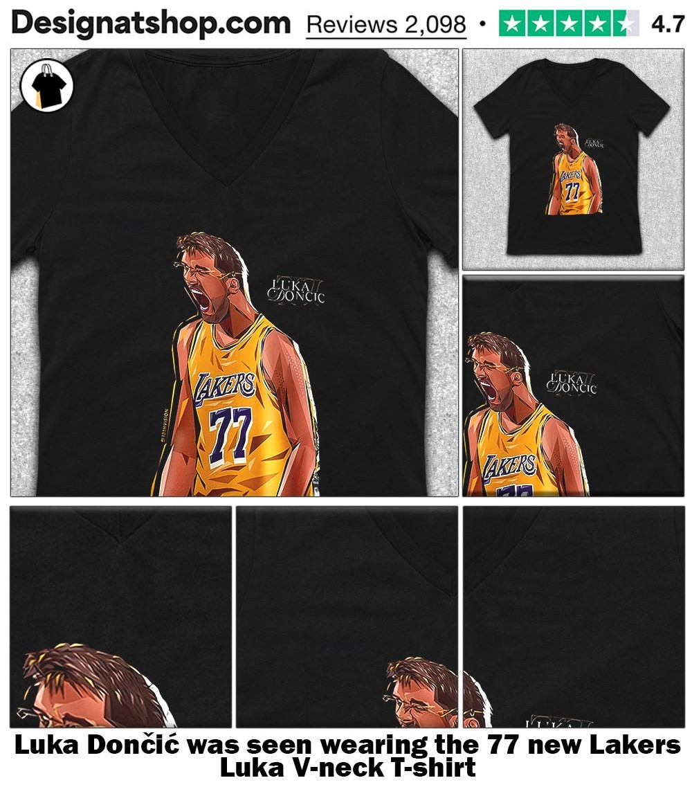 Luka Dončić was seen wearing the 77 new Lakers Luka shirt