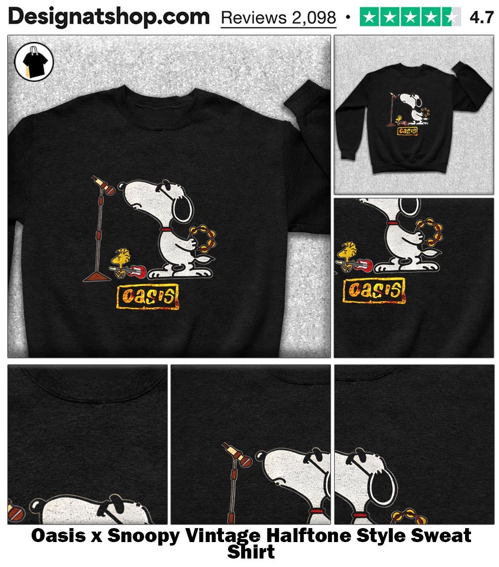 Oasis x Snoopy Vintage Halftone Style shirt, hoodie, sweater