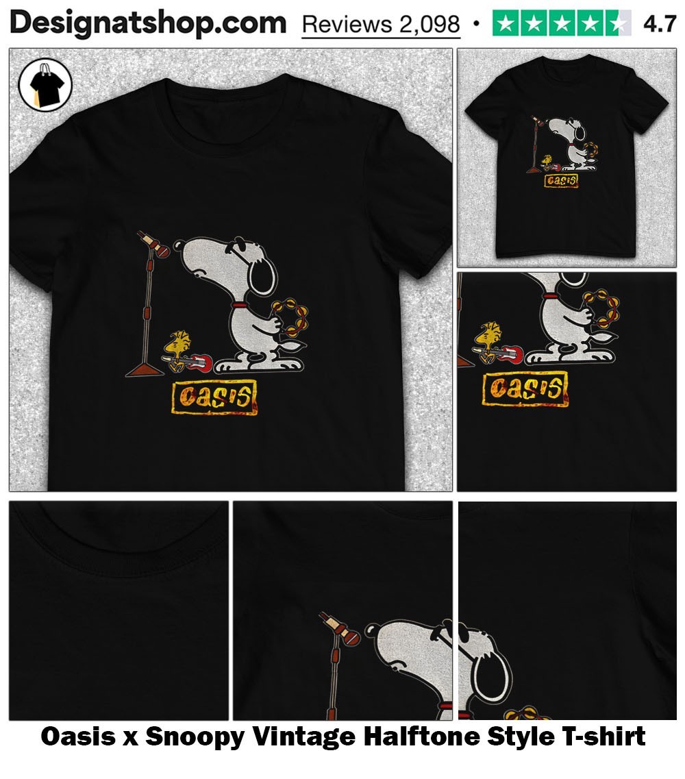 Oasis x Snoopy Vintage Halftone Style shirt, hoodie, sweater