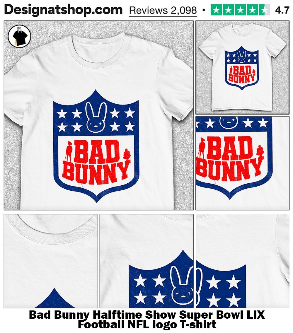シャツ NFL Super Bowl LIX Jersey '08 Bad Bunny X NFL Super Bowl LIX Collab Logo short sleeve black